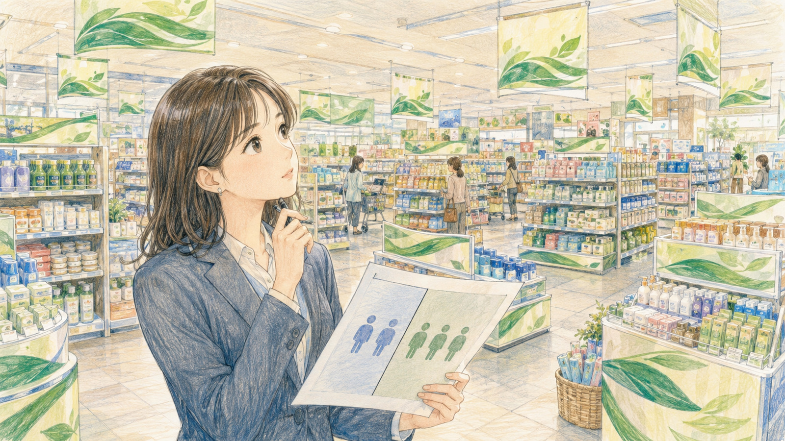店舗全体に同じ施策が適用され、比較対象を作れずに考え込む分析担当者