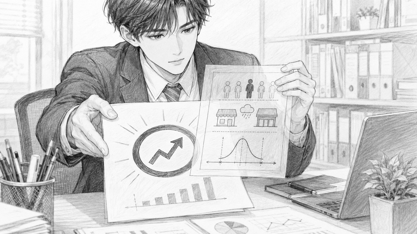 効果だけを強調した報告に、比較条件と限界を加える分析担当者