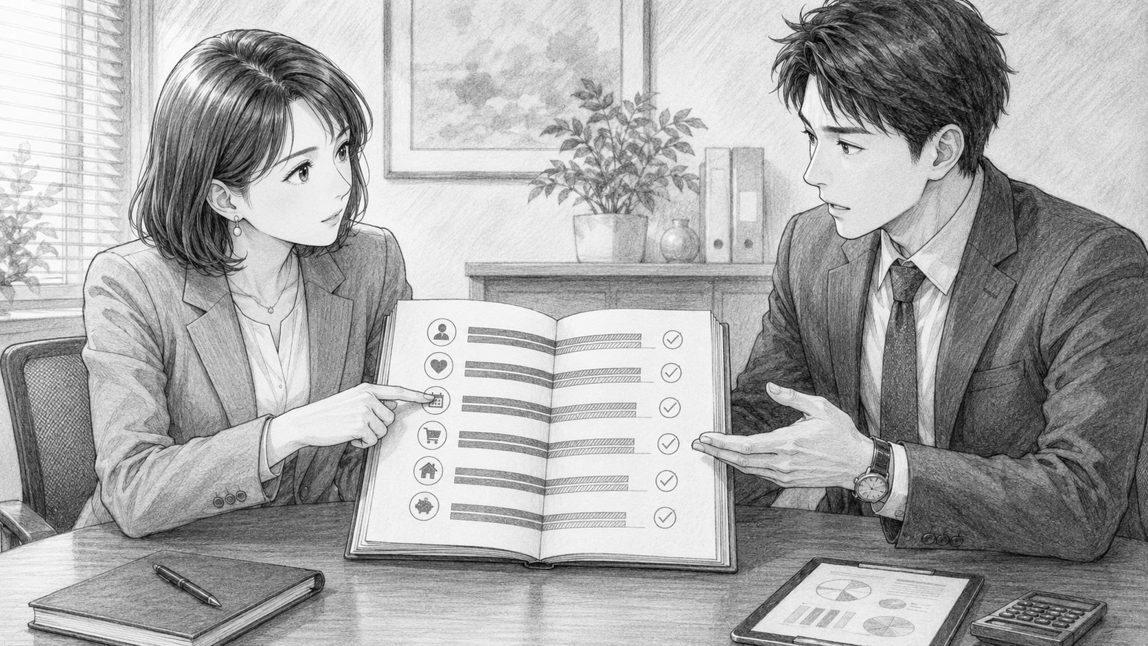 報告書に比較表が添えられているかを確認する意思決定者