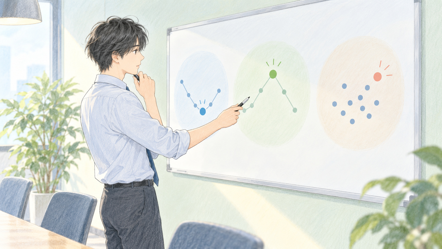 各項目の最小値・最大値・上位の値を並べた一覧表を確認する担当者