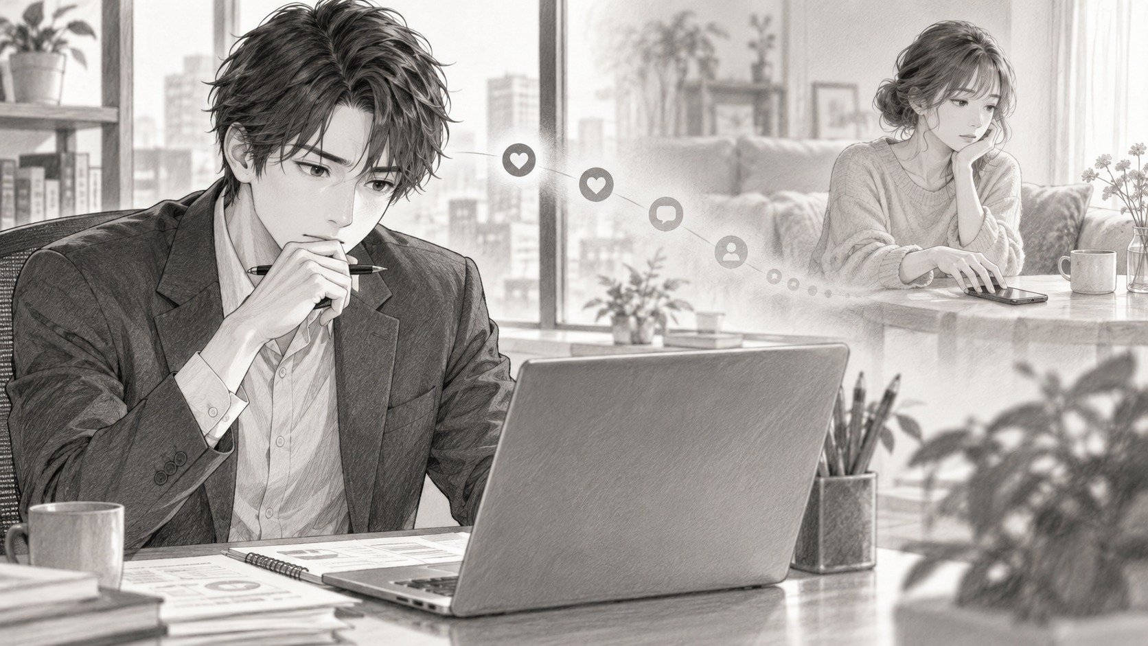 解約予測モデルの目的を説明するサブスクリプションサービスの企画担当者