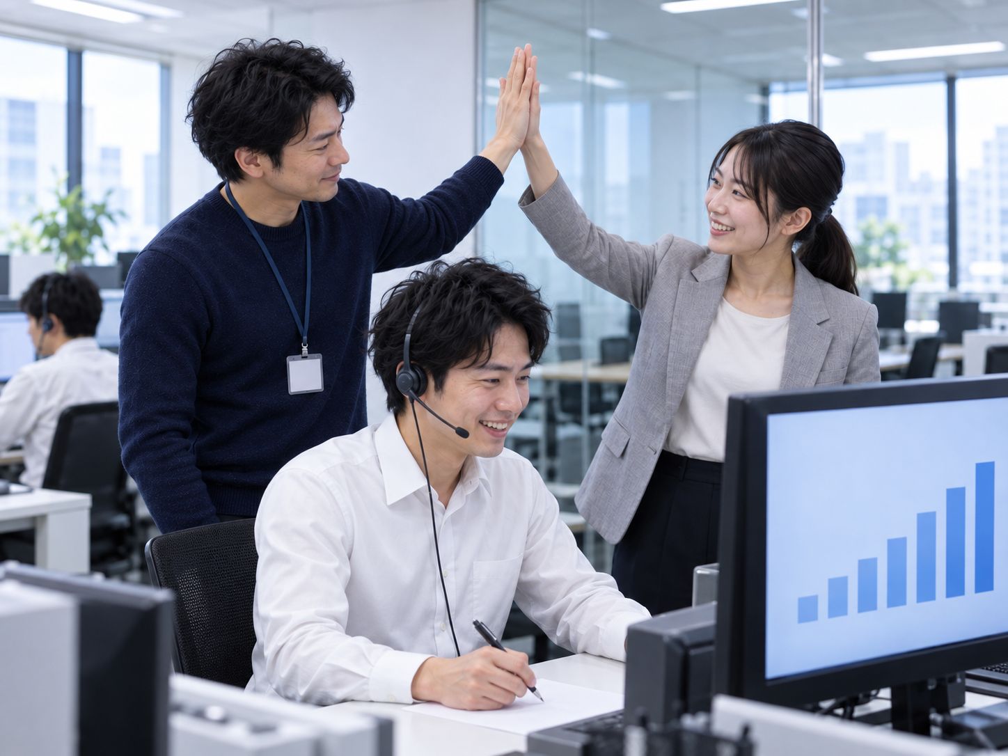 成果をグラフで共有し、手応えを感じる営業チーム