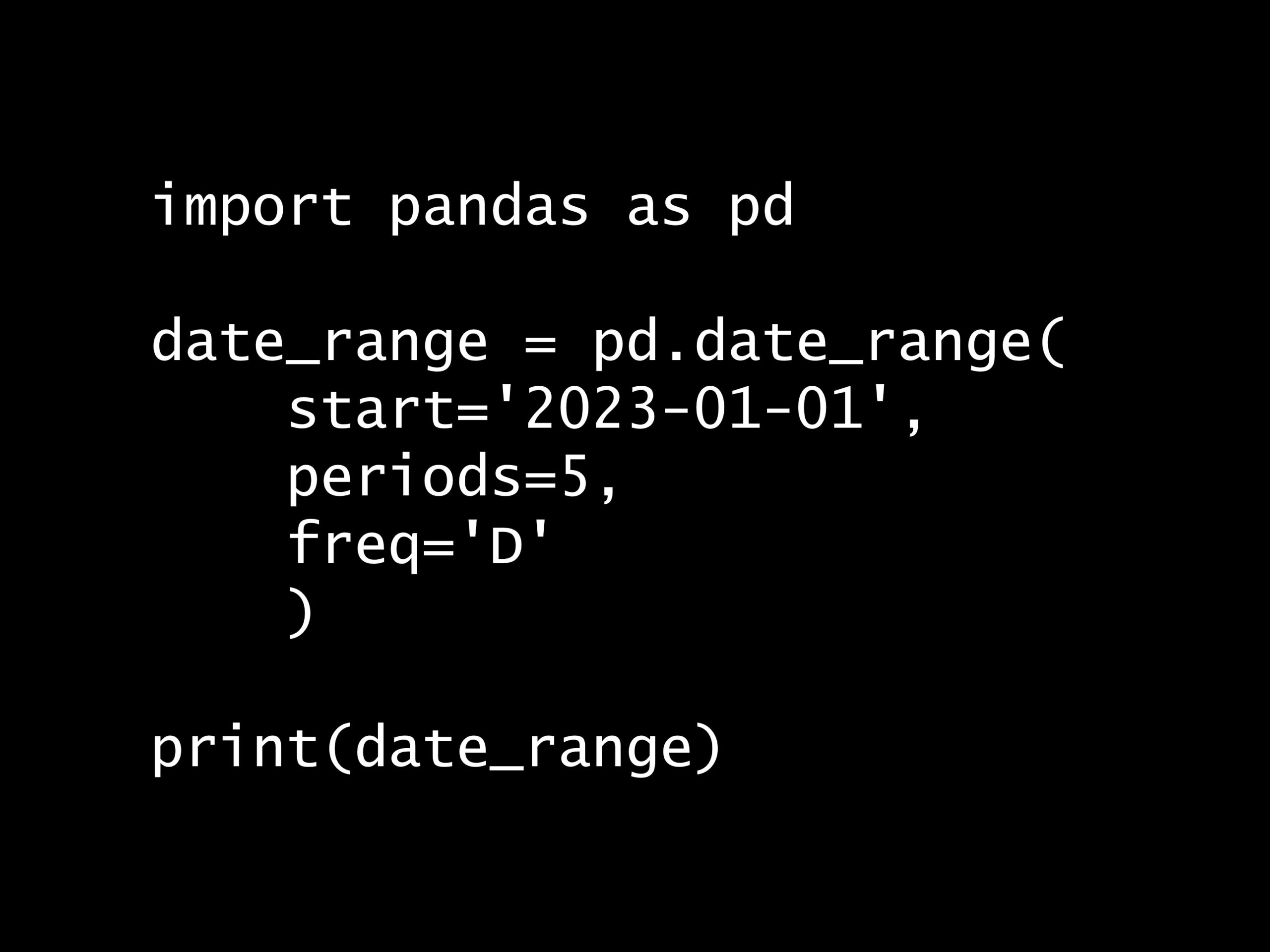 Python 時系列分析 1,000本ノック– ノック1: 日付範囲の生成 –