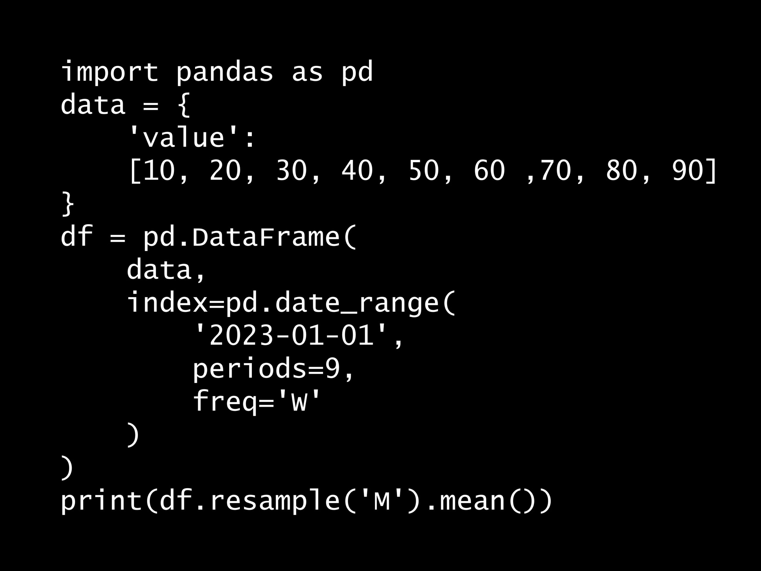 Python 時系列分析 1,000本ノック– ノック3: 時系列データの再サンプリング –