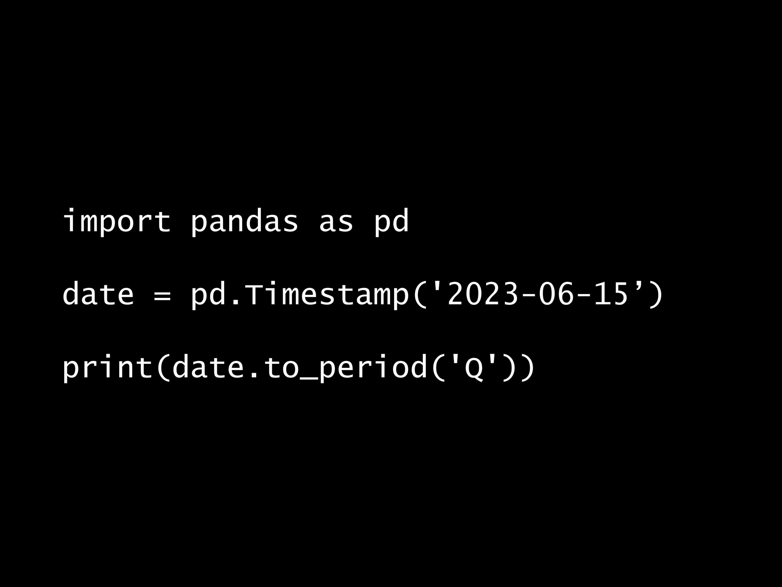 Python 時系列分析 1,000本ノック– ノック7: 日付の四半期変換 –