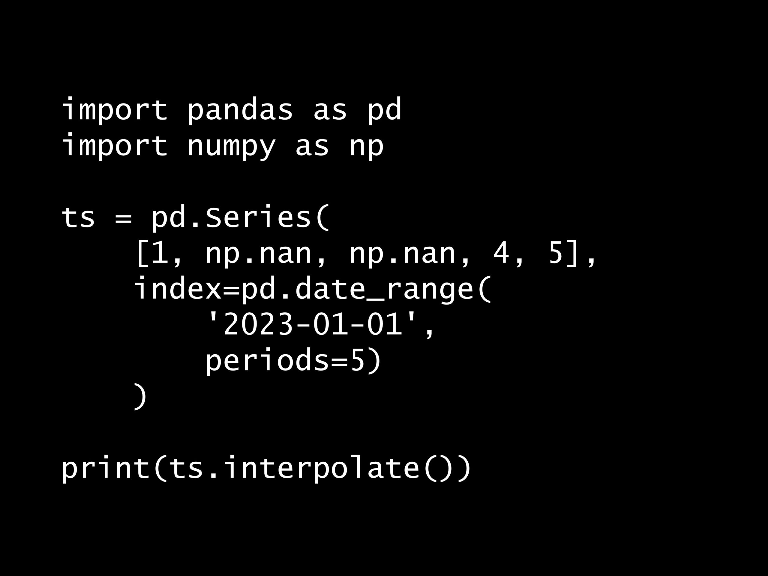 Python 時系列分析 1,000本ノック– ノック9: 時系列データの欠損値補完 –