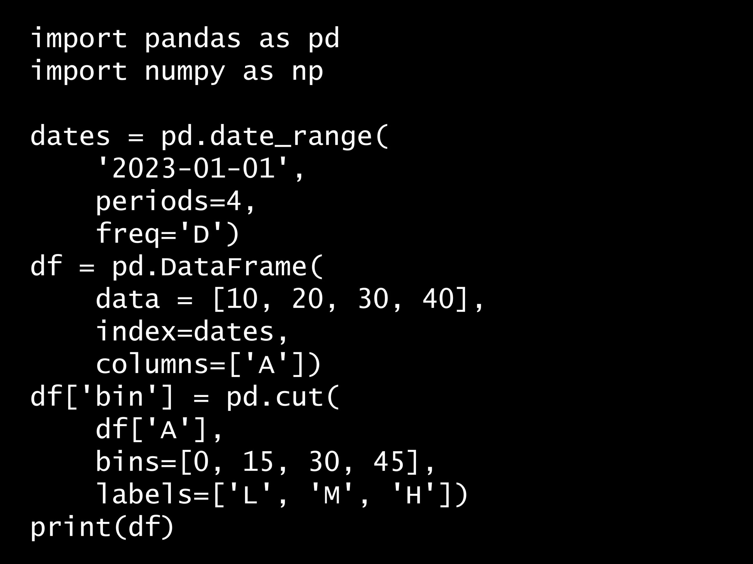 Python 時系列分析 1,000本ノック– ノック24: 時系列データのビニング –