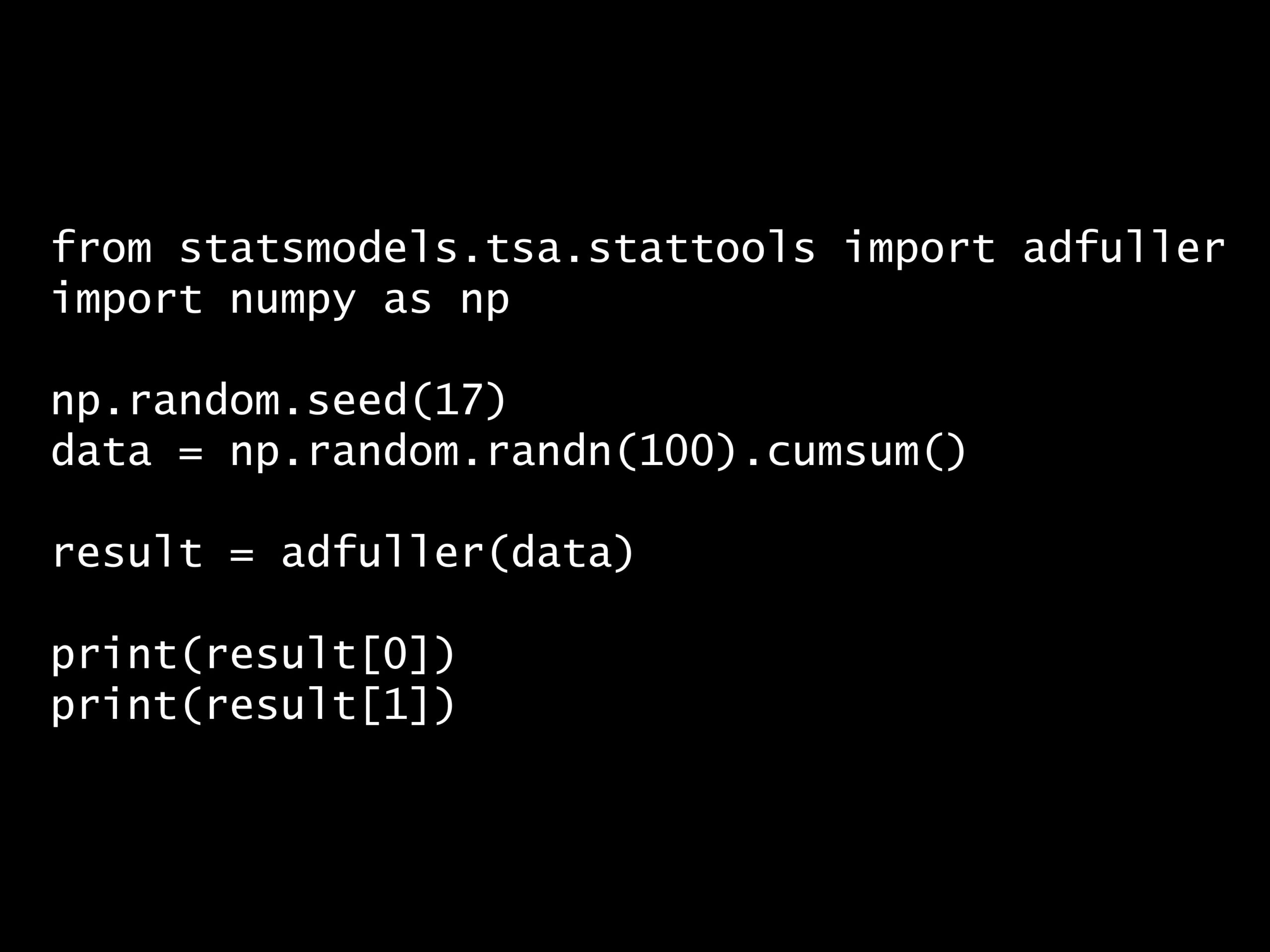 Python 時系列分析 1,000本ノック<br>– ノック39: 時系列データのADF検定 –