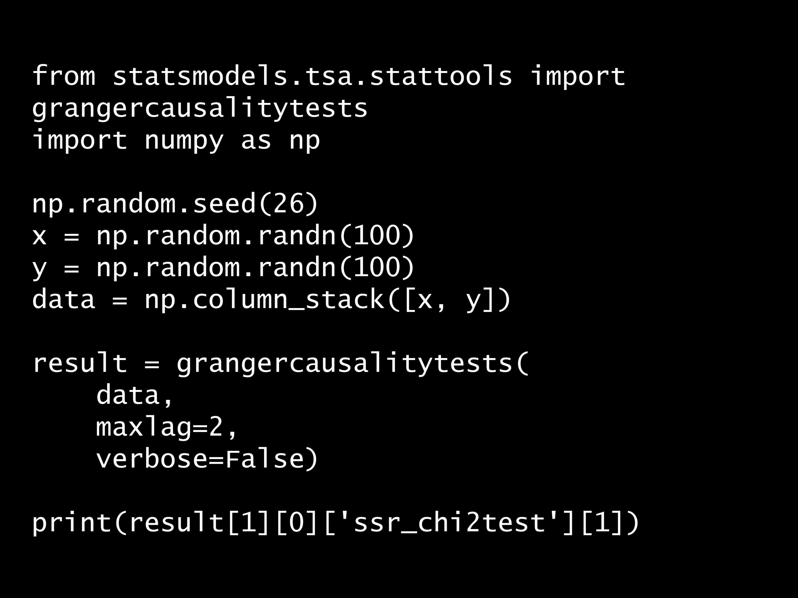 Python 時系列分析 1,000本ノック– ノック42: 時系列データのグレンジャー因果検定 –