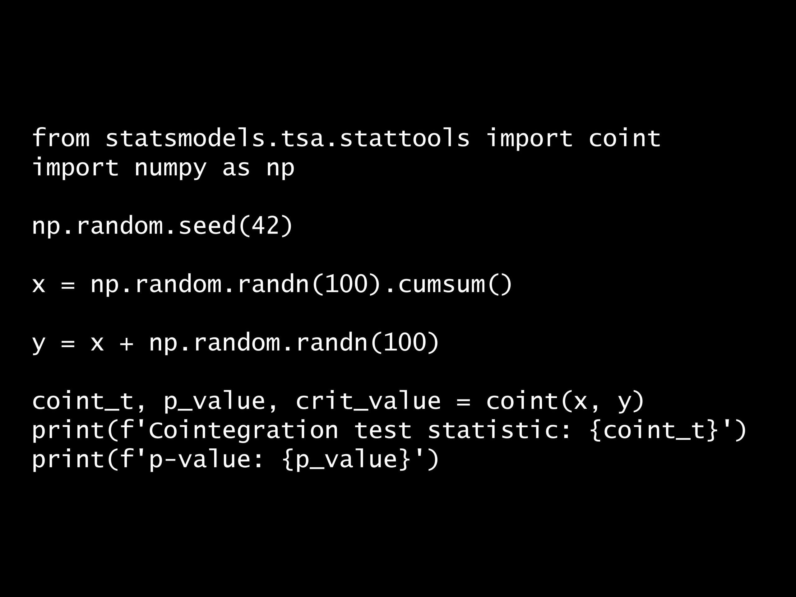 Python 時系列分析 1,000本ノック– ノック46: 見せかけの回帰と共和分検定 –