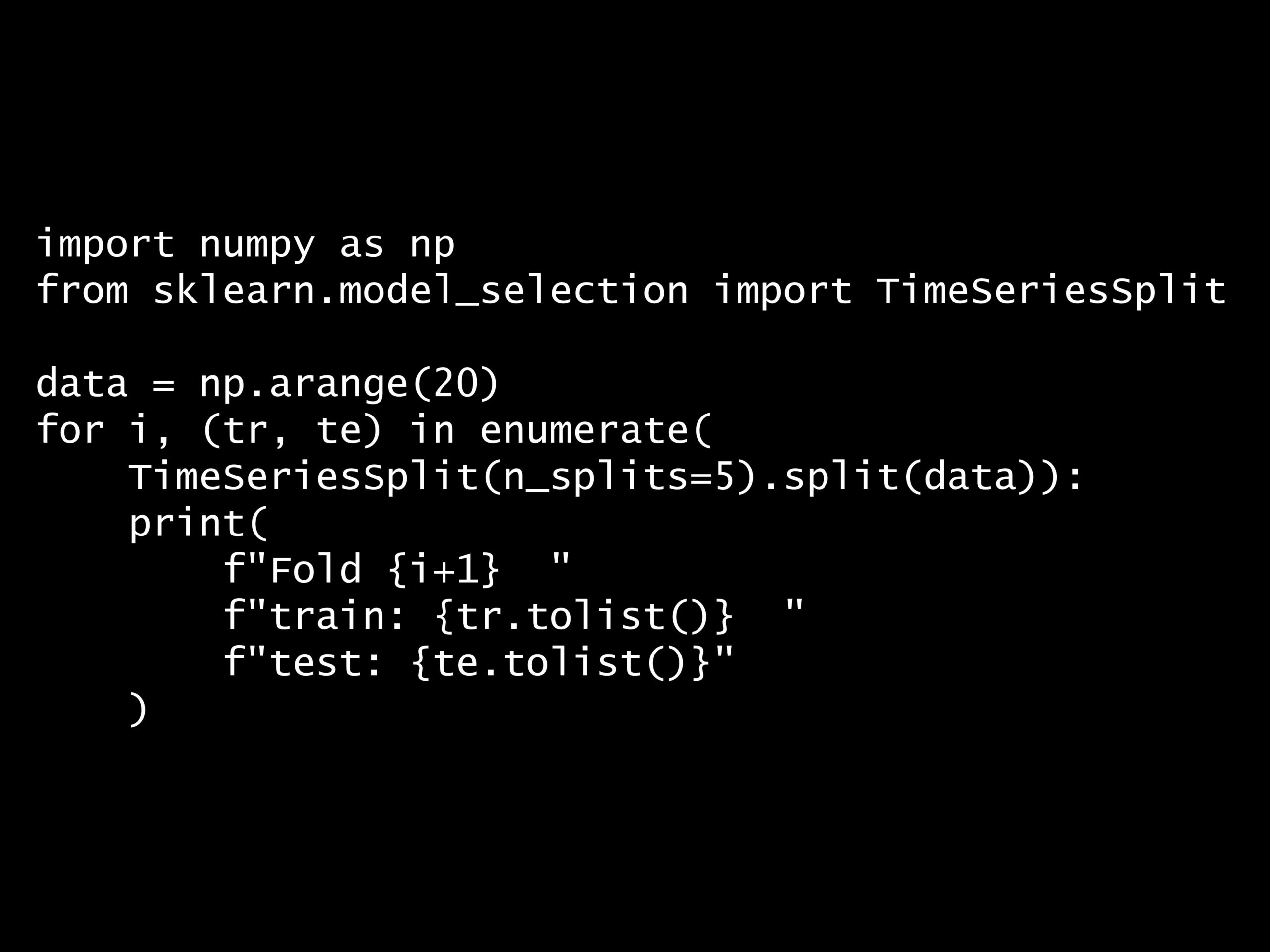 Python 時系列分析 1,000本ノック– ノック77: 時系列クロスバリデーション –