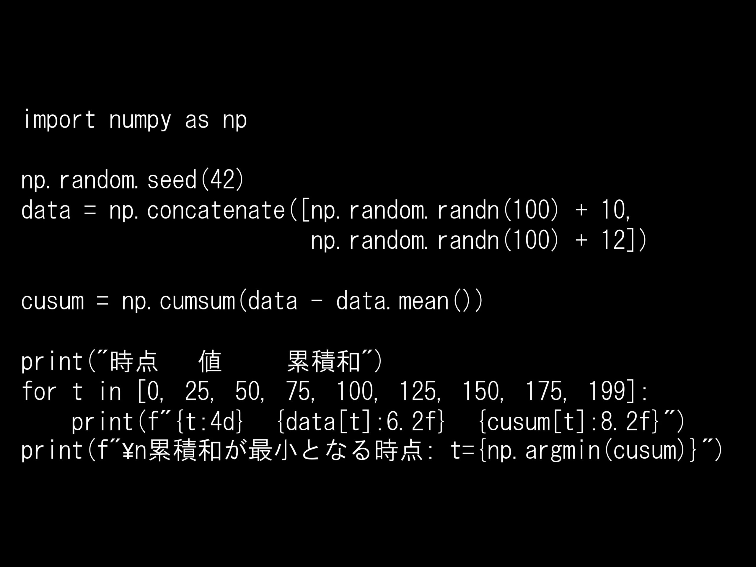 Python 時系列分析 1,000本ノック<br>– ノック99: 累積和（CUSUM） –